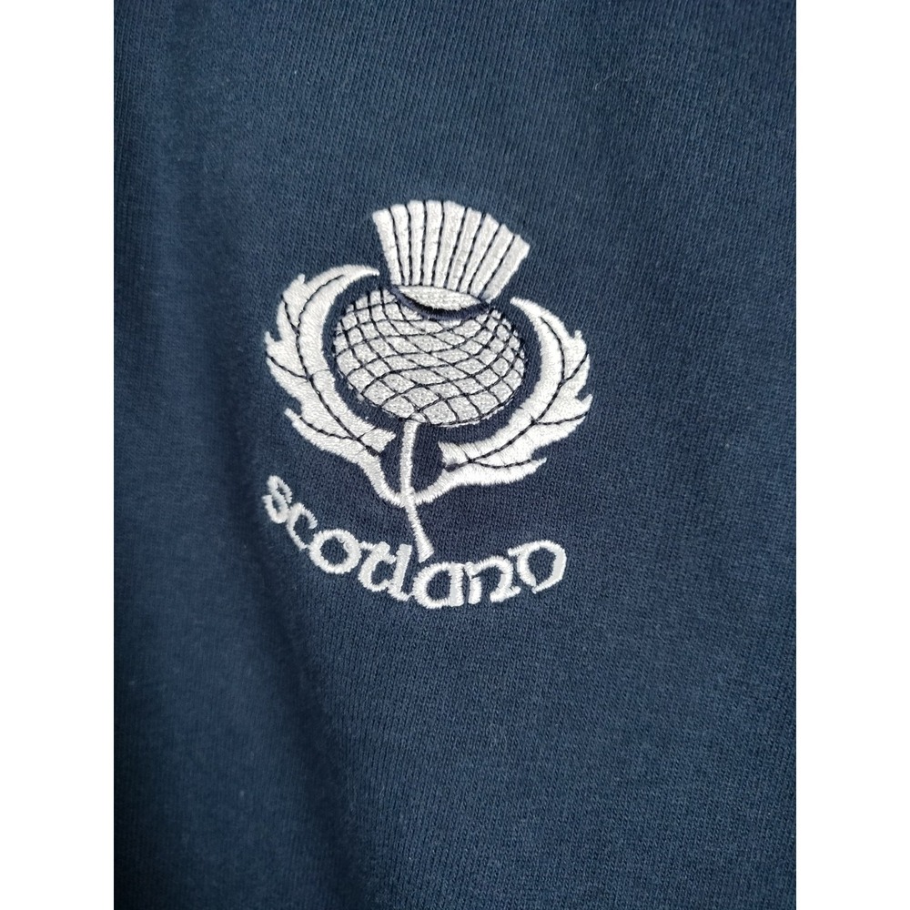 Rugby Nations Scotland Rugby Shirt Mens Large Navy White Thistle Crest Long Sl. - Picture 13 of 13